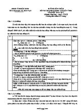 Đáp án đề thi chọn học sinh giỏi cấp tỉnh Sinh học lớp 9 - Năm học 2016-2017 - Sở GD & ĐT Bắc Ninh